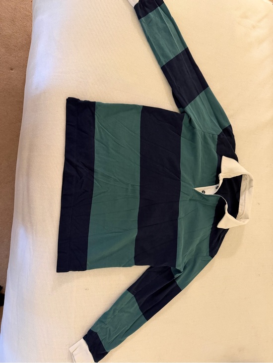 lululemon athletica Other - Lululemon Men’s Striped Long Sleeve Rugby Polo Green Navy